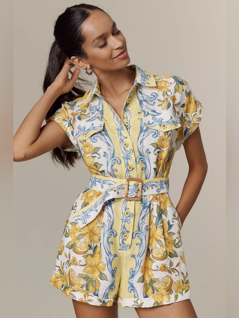 Farm Rio Sicily Linen Romper - Picture 7 of 9